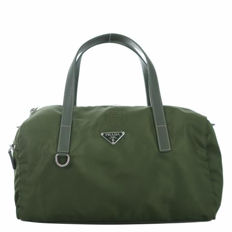 Prada nylon shoulder online bag green